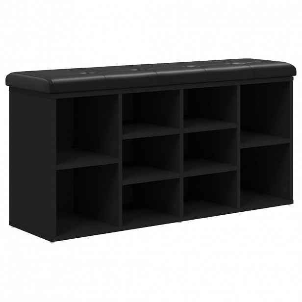 vidaXL Lavice s botníkem černá 102 x 32 x 50 cm kompozitní dřevo