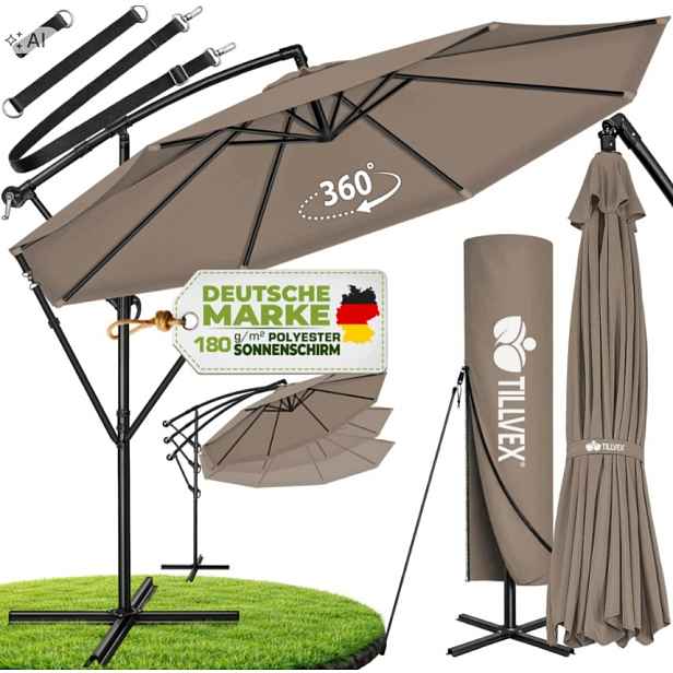 Deštník s boční nohou Tillvex 350 x 255 cm