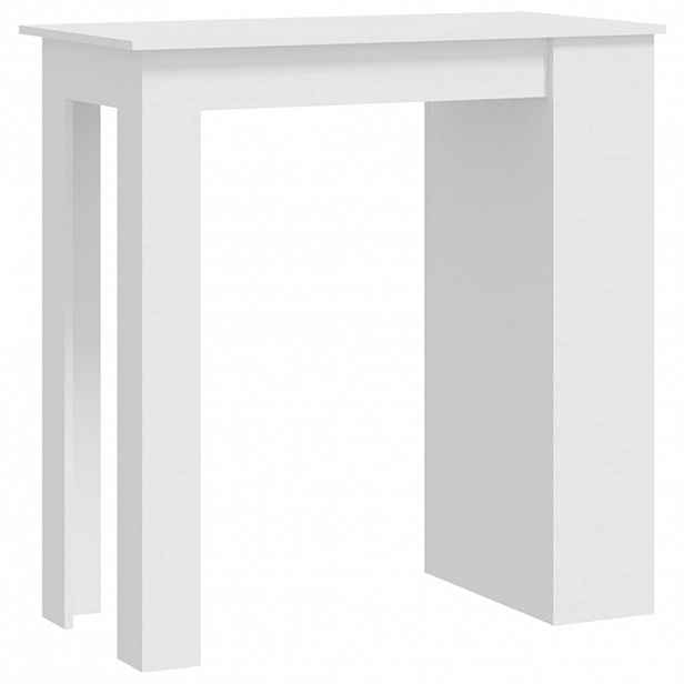 vidaXL Barový stůl s úložným regálem bílý 102 x 50 x 103,5 cm kompozit