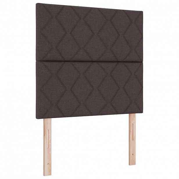 vidaXL Čelo postele Tmavě hnědá 90 cm textil