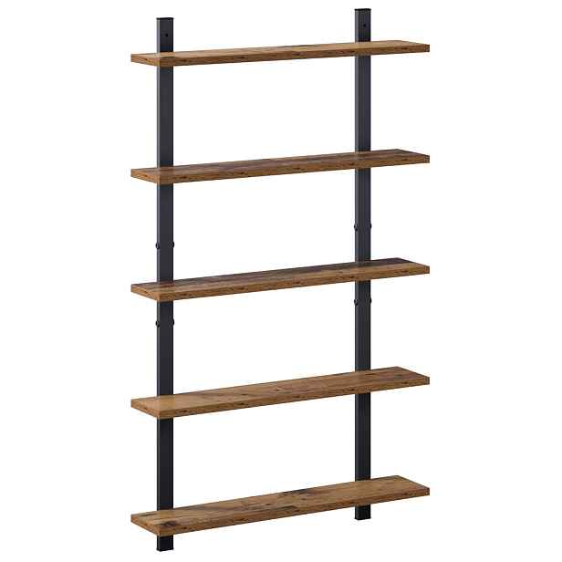 vidaXL Nástěnná polička Staré dřevo 60.5 x 13.5 x 102.5 cm