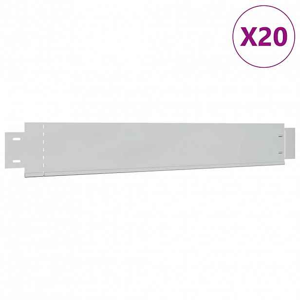 vidaXL Obrubníky trávníku 10 ks 100 x 14 cm Pozinkovaná ocel Stříbrná