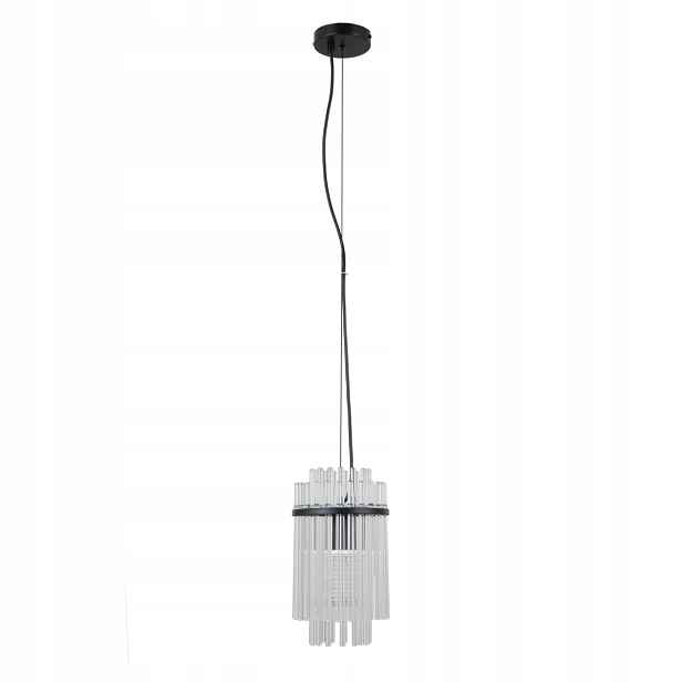 Závěsná lampa Italux Bonte černá skleněná 1xE27 40W IP20