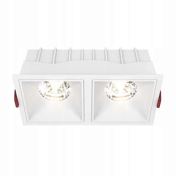 Lampa zapuštěné dvojité Led očko bílá obdélníková 3000K Maytoni