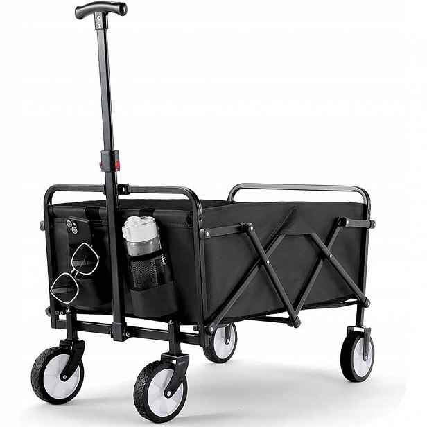 Skládací přepravní vozík YL-45, objem 70 l, nosnost 60 kg, černý