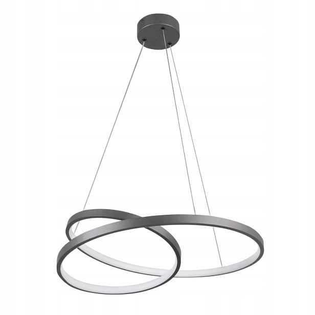 Moderní závěsné Led svítidlo antracit neutrální barvy do obývacího pokoje 50 cm Polux