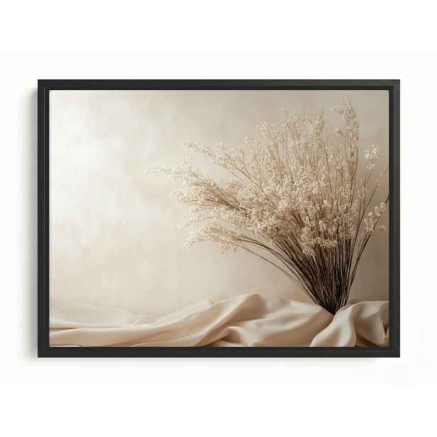 Obraz Rám American Box Sušené Květiny Boho Béžový Minimalismus 80x60