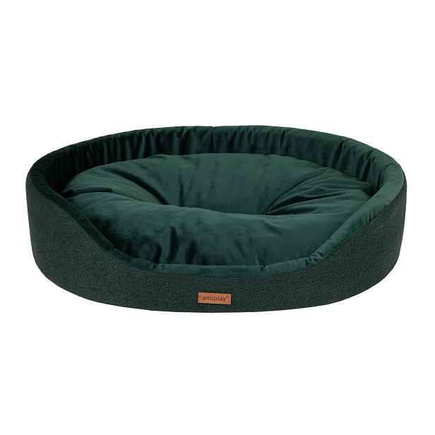 Pelíšek pro psa oválný SIDNEY zelená velikost S, M, L, XL, XXL Rozměr: XL - 72x62x16 cm
