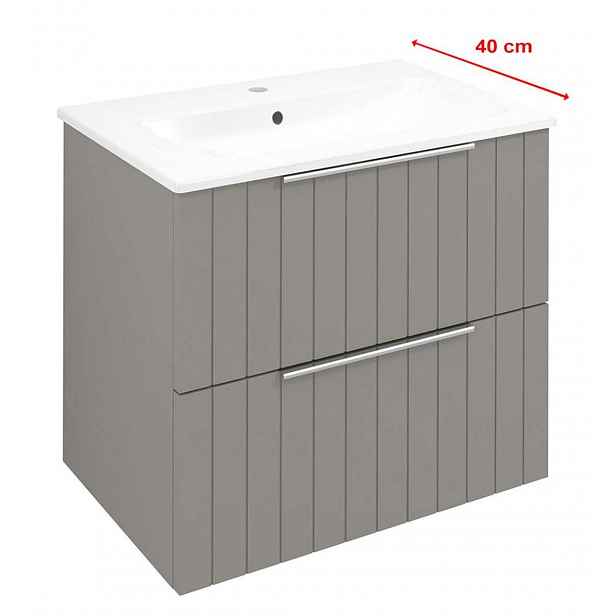 Sapho Cirasa - Umyvadlová skříňka Strip 58x54x39 cm, 2x zásuvka, agila CR592-4343S