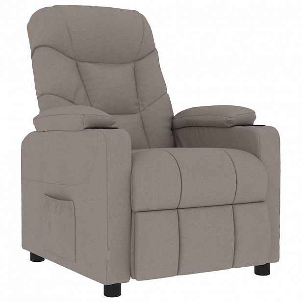 vidaXL Masážní křeslo taupe textil