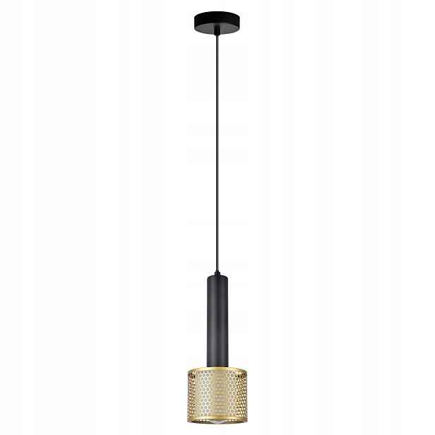 Light Prestige Amo závěsná lampa černo-zlatá ažurová E27 15W