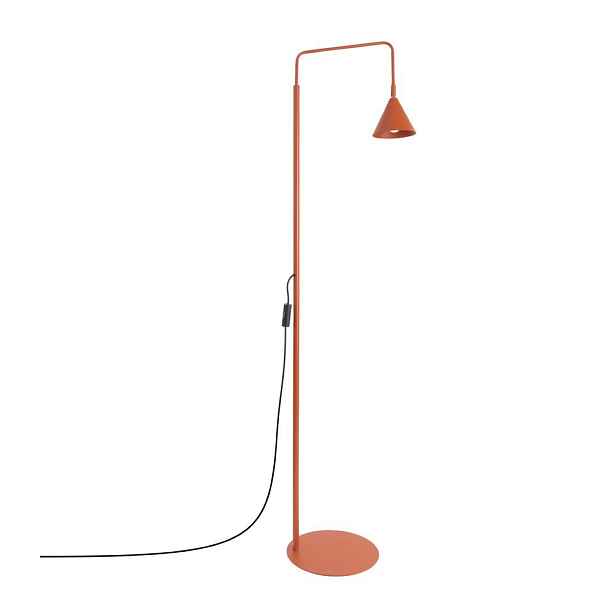 Ocelová stojací lampa s ohybatelnou konstrukcí v cihlové barvě (výška 165 cm) Zylo – Sollux