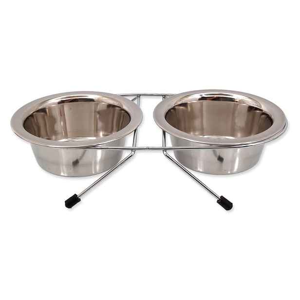 Set misek s podstavcem pro psa z nerezové oceli ø 13 cm  Dog Fantasy – Plaček Pet Products