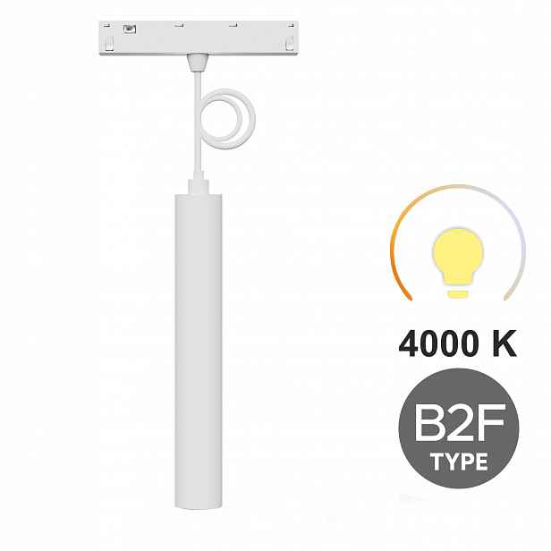Závěsná Led lampa Tuba Bílá 10W 3CCT Typ B2F pro Smart Track 48VDC