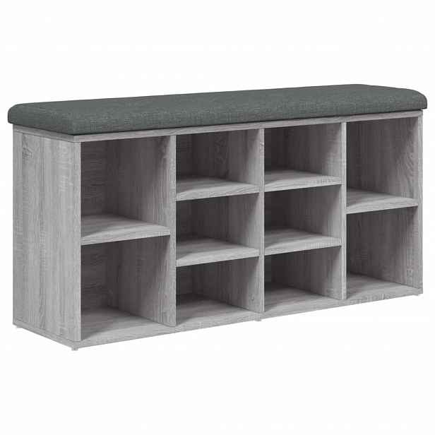 vidaXL Lavice s botníkem šedá sonoma 102 x 32 x 50 cm kompozitní dřevo