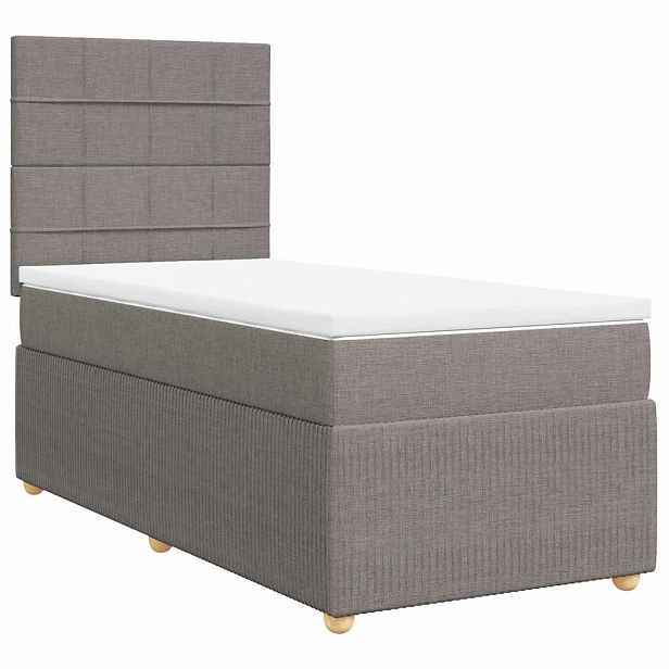 vidaXL Box spring postel s matrací taupe 100 x 200 cm textil