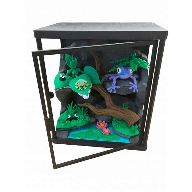 3D Terárium S Žábou, Dekorativní Vzdělávací Sada, Pohyblivé Prvky, Magnety