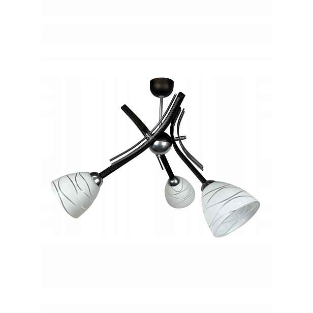 Euro-Lamp Závěsná lampa Ufo 3 Bronzové stínidlo bílé pruhy 3X60W Výrobce