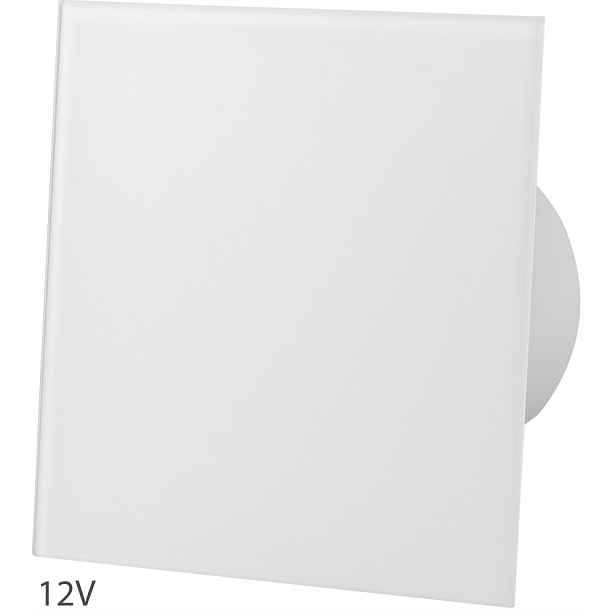 Nízkonapěťový Ventilátor 12V Skleněný Panel Bílý Lesk Standard Fi 100