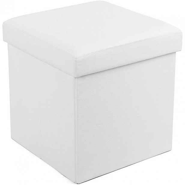 Úložný taburet LSF103, 38 x 38 x 38 cm, nosnost až 300 kg, bílý