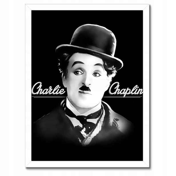 Plakáty v rámu 30x40 Charlie Chaplin Klobouk