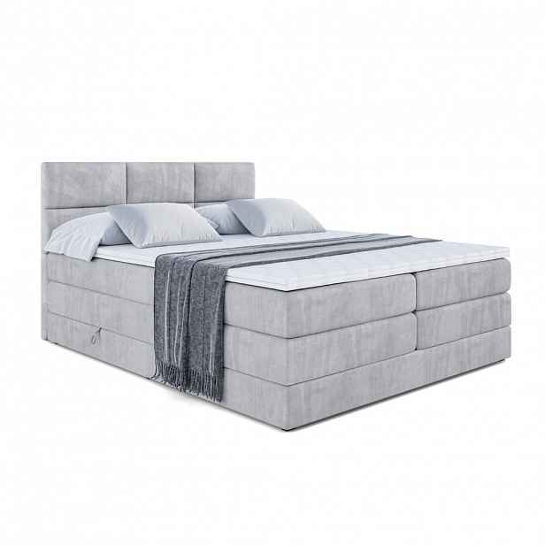 ALTDECOR POSTEL boxspring OHIO KING – 200 x 200 – H3/H4 – světle šedá