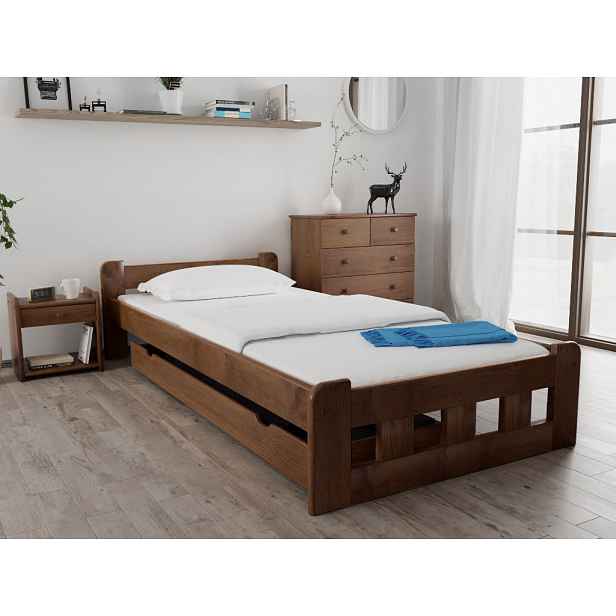 Postel Naomi zvýšená 80 x 200 cm, dub Rošt: Bez roštu, Matrace: Bez matrace