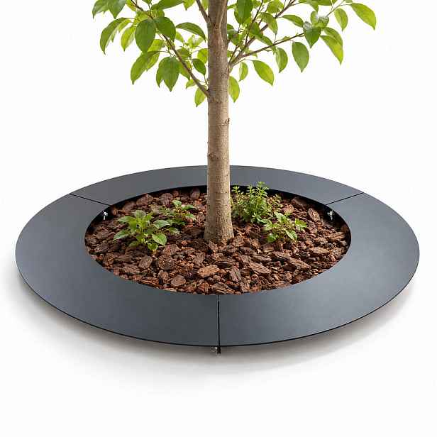 Relaxdays OBRUBNÍK stromový antracit plochý pozinkovaná ocel 80 cm