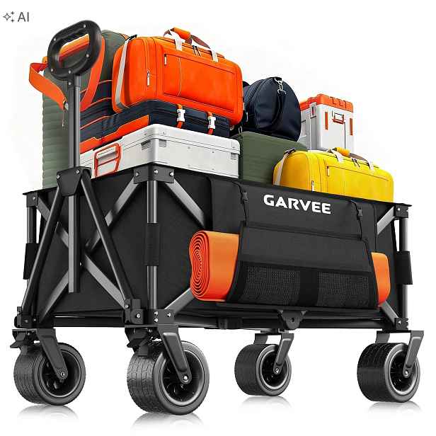Skládací vozík Garvee 280L 209 kg Terénní kola Brzdy Kryt Černá