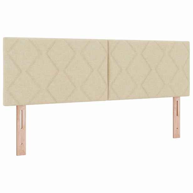 vidaXL Čelo postele Krémová 144 cm textil