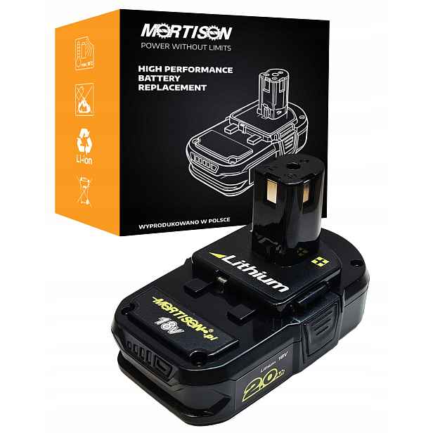 Akumulátor Baterie pro Ryobi One+ 18V 2Ah RB18L20