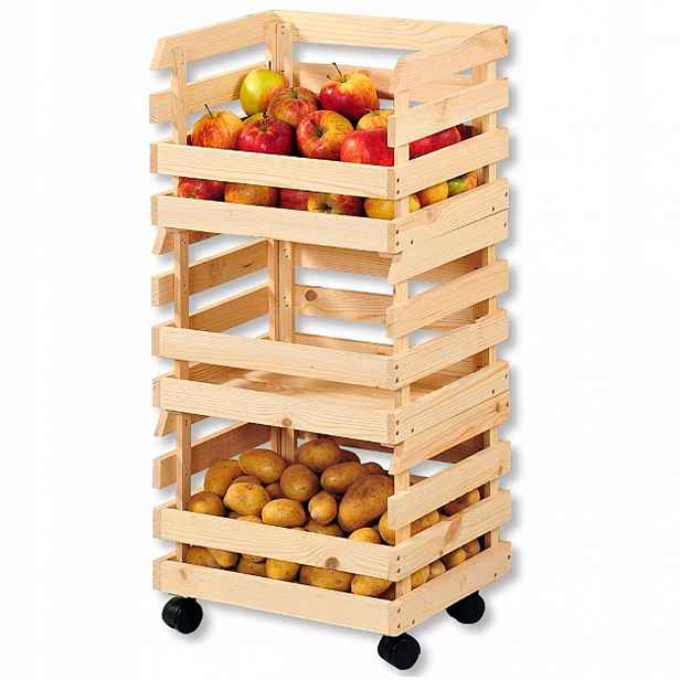 Dřevěný Kuchyňský Regál na kolečkách na zeleninu a ovoce Zelenina 80 cm Kesper