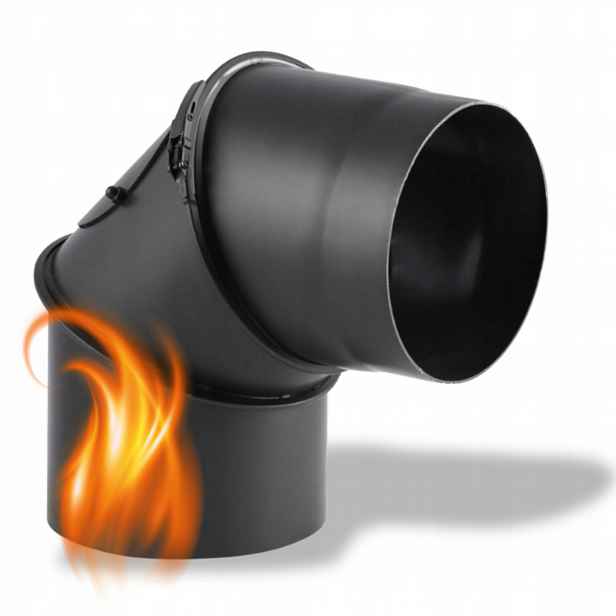 Koleno 90° pro trubky 160 mm nastavitelné Revize černá