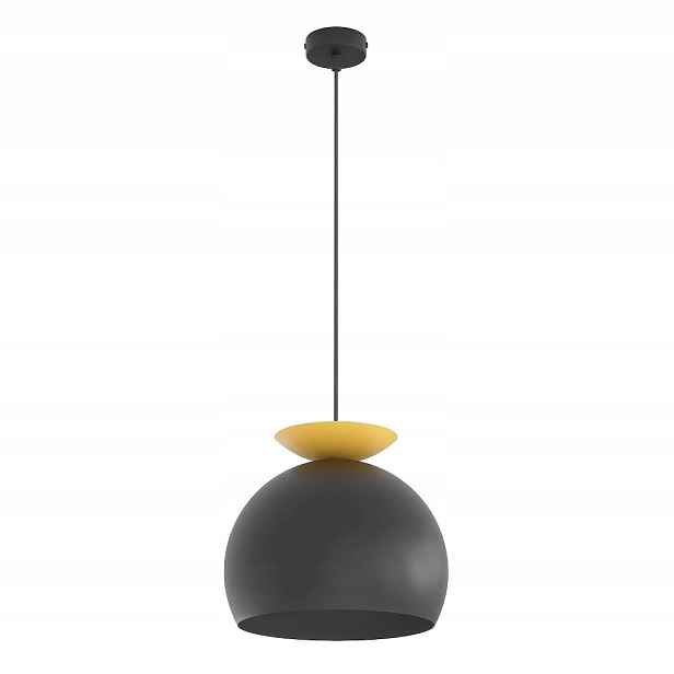 Závěsná lampa černo-oranžová s kulovitým stínidlem E27 15W Geo Emibig