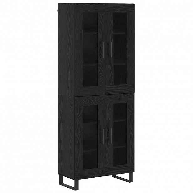 vidaXL Vysoký bufet 2 ks Černý dub 69,5 x 34 x 180 cm Kompozitní dřevo