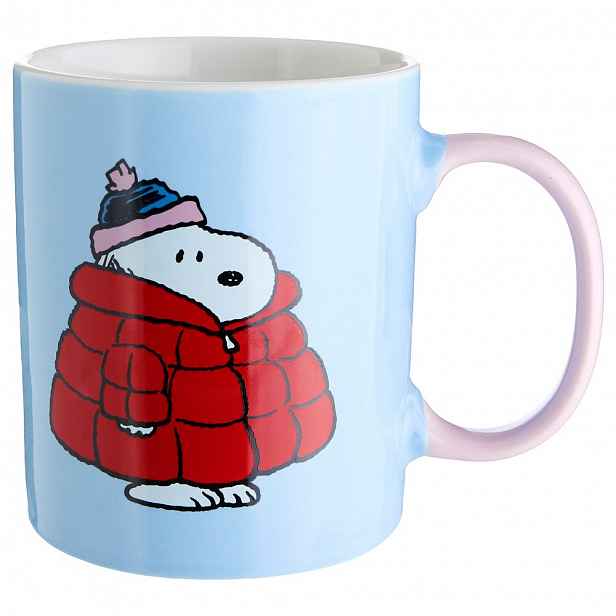 Butlers PEANUTS Hrnek Snoopy v kabátku 380 ml - sv. modrá