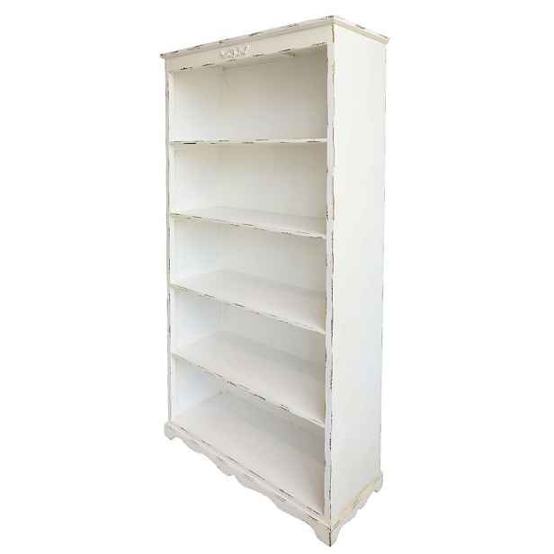 Krémová antik dřevěná knihovna s policemi Jacquline - 106*39*200 cm Chic Antique