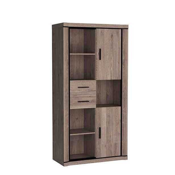 MASSENO KNIHOVNA MALAGA, 97 / 192 / 45 cm, hnědá