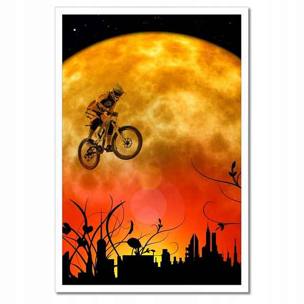 Plakáty v rámu 40x60 Motocyklista na Měsíc