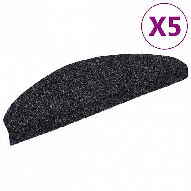 vidaXL Schodové rohože samolepicí 5 ks 65 x 21 x 4 cm černé, půlkulaté, velké