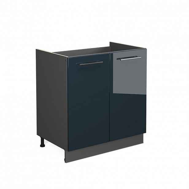 Vicco SKŘÍŇKA POD DŘEZ Fame-Line Tmavě modrá s vysokým leskem 80 cm bez pracovní desky