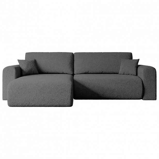ALTDECOR ROHOVÁ SEDACÍ SOUPRAVA s funkcí lůžka a úložným prostorem ORRO-L – 272 x 145 x 83 cm, šedá, buklé