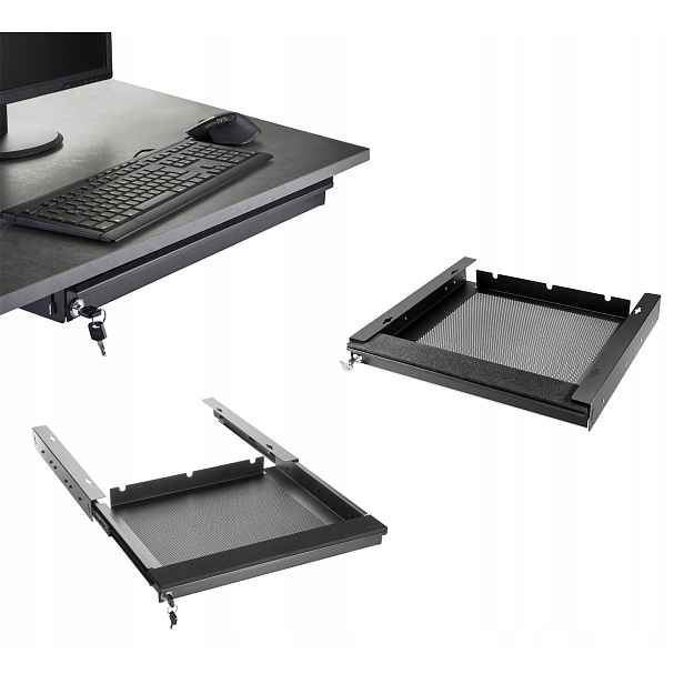 Metalová Šuplík Organizér na notebook počítač pod stůl 480x450