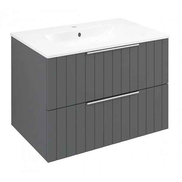 Sapho Cirasa - Umyvadlová skříňka Strip 70x52x46 cm, 2x zásuvka, carina CR701-4141S