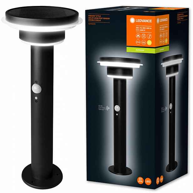 Zahradní Led stojací lampa Venkovní sloupek Snímač 40 cm 6W 3000K Ledvance
