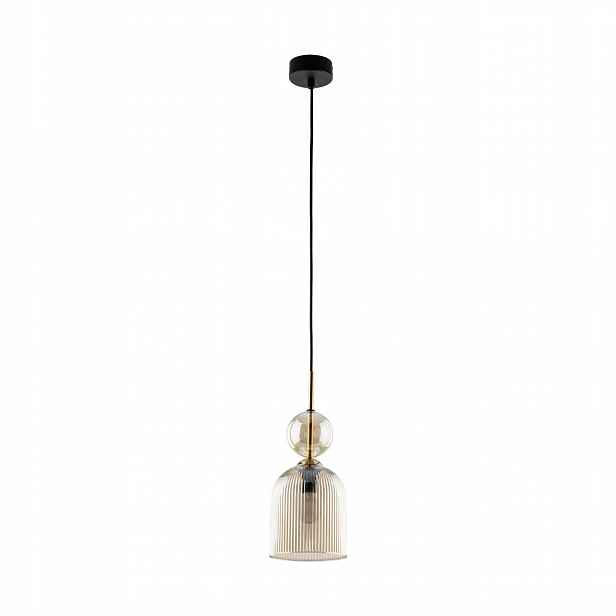 Závěsná lampa Sophia černá stínidlo béžová 1xE14 13 cm Glamour Dekorativní