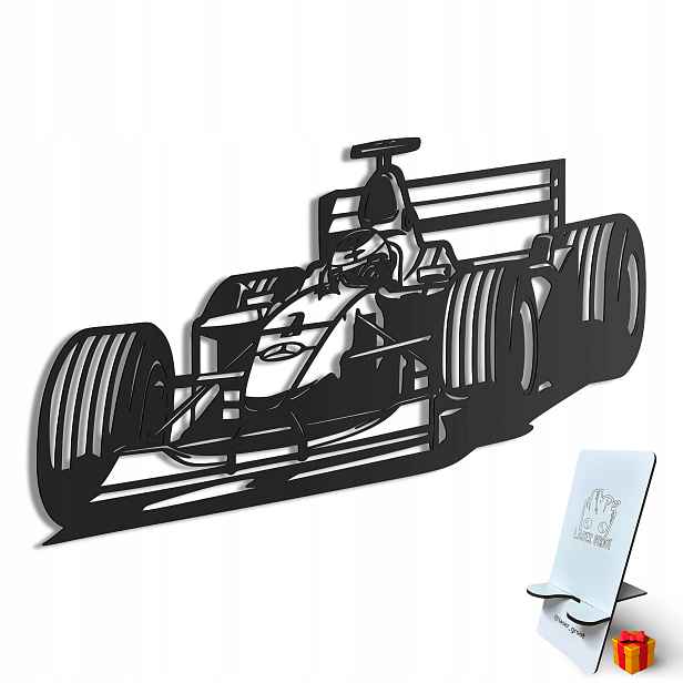 Dřevěný 3D obraz Formule 1 Nástěnná Dekorace Dárek XL