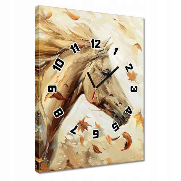 Hodiny 30x40 Kůň mezi podzimními listy
