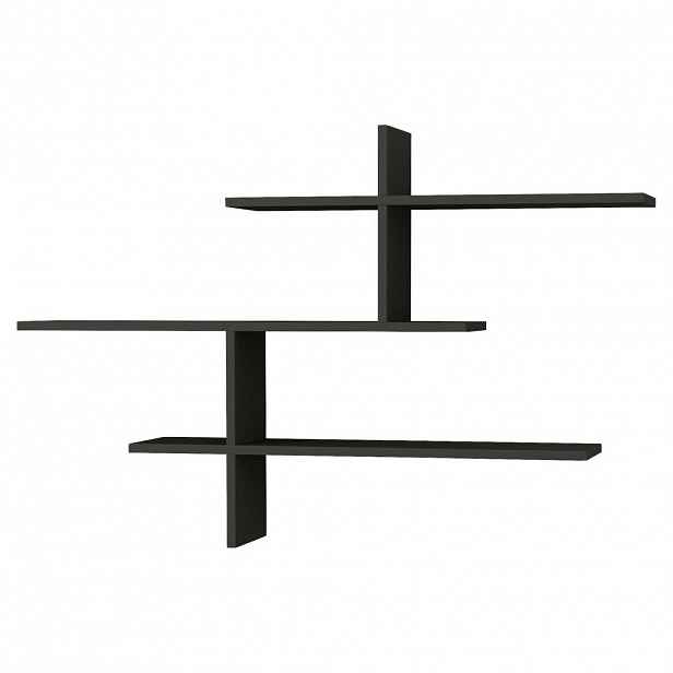 Livetastic NÁSTĚNNÝ REGÁL, antracitová, 123/81/22 cm
