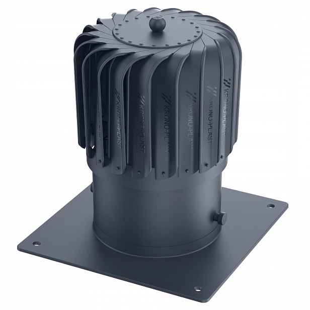 Podélná komínová vložka Otočná s krytem pro ventilaci fi200 Antracit 7016